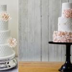 lattice wedding cake designs by Abigail Bloom, left and by The Art of Cake, Canada right